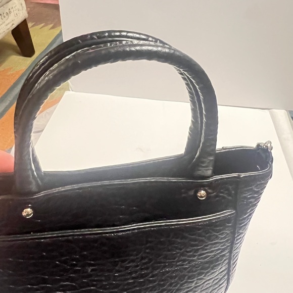 Rebecca Minkoff Pebbled Leather Mini Tote Crossbody โ Black - Picture 9 of 9